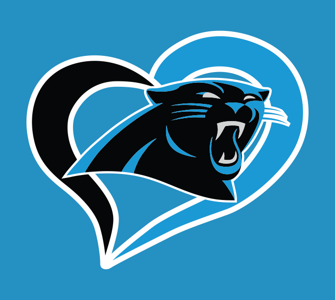 Carolina Panthers Heart Logo vinyl decal